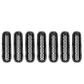 7-pack Svart Bil Front Bumper Mesh Grill Passar för Jeep Wrangler JK 2007-2017