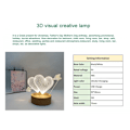 Miniatyrbilde 2 av 4: JUSTUP 3D LED nattlys akryl dobbelt hjertelampe fjernkontroll 3D illusjonslampe Valentinsdag hjemmedekorasjonslys - Stil U