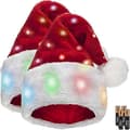 2-pack Plush Tomtehatt - Lyser upp, Roliga Julhattar för Barn & Vuxna (Storlek Barn)