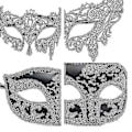 Miniatyrbillede 2 af 3: 2 stk. Par Masker til Par - Sorte Halvmaske til Dans og Fest