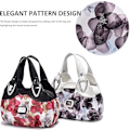 Miniatyrbillede 3 af 4: Fashionable damehåndtasker Elegante damehåndtasker PU læder håndtasker med stor kapacitet Dame blomstertasker