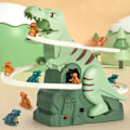 Miniatyrbillede 3 af 4: Dinosaur Klatreslide Legetøj, Parret Med 3 Dinosaur Biler, Dinosaur Tema Spiloplevelse For Lille Udforsker