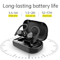 Pikkukuva 5 / 5: 20 tunnin toistoaika Uimiseen Vedenpitävät Bluetooth-kuulokkeet Kaksinkertaiset Langattomat Urheilukuulokkeet TWS Ipx7 Kuulokkeet Stereo Musta