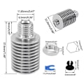 Miniatyrbillede 5 af 5: E3 D V6 Extruder Heatbreak Køle Radiator Fjernbetjening All-Metal M7 Varmesænke Rør Til 1.75mm Foder Til 3D Printere