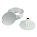 Miniatyrbilde 5 av 5: 8 tommers rund sjokoladekakeform i aluminiumlegering med avtakbar bunn og hul rør, DIY bakeform