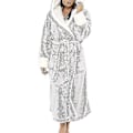 Miniatyrbilde 1 av 3: Sherpa Fleece Badekåpe for Kvinner Myk Morgenkåpe Hettelue Fluffy Håndkle Badekåpe_y Szn