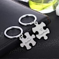 Miniatyrbild 3 av 3: Par-nyckelringar för par Pojkvän Flickvän Present Make Keychain Alla hjärtans dag Present Kärlek Pussel Smycken (Bättre tillsammans)