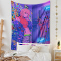 Miniatyrbillede 2 af 4: Wekity Anime Tapestry Æstetisk Kunst Hjem Baggrundstof Dekoration Gave Boho Tapestry til Stue Soveværelse Dekoration (614-15, 51 X 59 tommer)