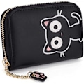Miniatyrbillede 4 af 5: AVEKI Kawaii Tegnebog til Piger Sød Katteklo Zipper Kort Pengelomme Organizer Kvinder Pung, Klo Sort
