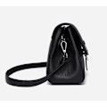 Miniatyrbillede 5 af 5: Mode lille firkantet taske første lag kvægskind let luksus høj kvalitet ægte læder dametaske enkel og alsidig crossbody skuldertaske - sort