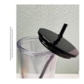 Miniatyrbilde 5 av 5: 1 stk. Halmkopp med lokk Dobbeltlags gjennomsiktig plastkopp Gjenbrukbar kaffekopp Plast