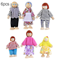 Miniatyrbilde 5 av 5: Trefigurer Happy Family Kledd Dukke Fleksible Ledd Dukke Barn Leke Bursdagsgave