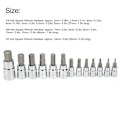 Miniatyrbilde 4 av 4: Firkantpipe Hex Bit Socket Sett 1/4in 3/8in 1/2in Bilvedlikehold Reparasjon med Verktøykasse