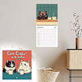 Miniatyrbillede 4 af 4: 2025 Katte Chillende med Kaffe 12 Måneders Væghængt Kaffe Kat Kalender Gave til Katte Elskere