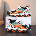 Miniatyrbillede 2 af 4: Moderne og komfortable sportssandaler til drenge, åndbare og lette skridsikre sandaler til udendørsaktiviteter Black Orange 28/Inner length 17.7cm
