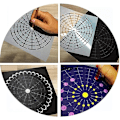 Pikkukuva 5 / 5: Mandala-pistetyökalut Kivimaalauksen Sarja Pallotyökalut Sisältää Stencilin, Maalin