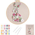 Miniatyrbild 1 av 5: Bunny in Bloom Påskbroderikit, 2024 Nya Påskkanin i Blom Broderikit för Nybörjare, DIY Hand Broderad Påsk Korsstygn Stjärna
