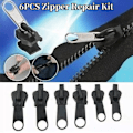 Miniatyrbillede 2 af 5: 6-pak Speed ​​Zipper Universal Quick Repair Lynlås Reparationssæt Sort One Size