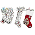 Miniatyrbild 3 av 5: Julstrumpor Presentpåse Snöflinga Älg Flanell Broderad Julstrumpor Jul 2 Stycken Bd