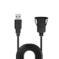 Miniatyrbild 3 av 5: 1m Socketkabel USB 3.0 Bilfäste Han till Hona Förlängningssladd Instrumentbräda Panel Kvadrat A