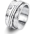 Miniatyrbillede 1 af 3: Rustfrit Stål Blomst Skæring Spinner Ring Daisy Fidget Band Ringe Måne Stjerne Onde Øjne Kors Angst Ring Til Kvinder Mænd-us12