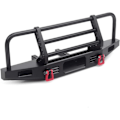 Pikkukuva 1 / 5: RC-puskuri metallinen etupuskuri koukulla, sopii 1:10 RC-rata-autoon Traxxas TRX4 Defender Axial SCX10 SCX10 II 90046 90047 perävaunuun (musta)