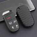 Miniatyrbillede 2 af 5: Bil Carbon Fiber Smart Key Case Cover Holder til Compass Durango Journey Charger