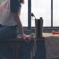 Miniatyrbillede 5 af 5: Rustfrit Stål Protein Shakerflaske Isoleret Holder Varmt/Koldt