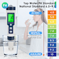 Miniatyrbillede 4 af 5: 5 i 1 pH-måler til vand, pH/TDS/EC/temp/saltmåler, Salt-tester til saltvandspool, 0,01 opløsning Høj præcision Digital pH-tester