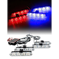 Miniatyrbillede 1 af 5: 16 LED Rød og Blå Bil Strobelys 12V Advarselslys Blink + Fjernbetjening