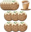 6-pack Julpudding-formade Träunderlägg, Snidade Träunderlägg - Rustika Julbordsunderlägg