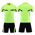 Miniatyrbillede 2 af 5: Professionel Fodbolddommertrøje Sæt Voksen Fodbolduniform Nedfoldet Krave Dommertrøje Lommer Shorts Dommerdommerdragt Green L-Height 160-170CM