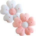 Miniatyrbillede 1 af 5: 2 stk. Blomsterformede Puder 35cm - Søde Tusindfryd Hynder, Gulvpuder, Preppy Æstetisk Hjem Soveværelse Indretning (Hvid+Pink)