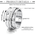 Miniatyrbillede 2 af 3: Rustfrit Stål Blomst Skæring Spinner Ring Daisy Fidget Band Ringe Måne Stjerne Onde Øjne Kors Angst Ring Til Kvinder Mænd-us12
