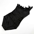Miniatyrbillede 2 af 4: Dame flæse one-shoulder badedragt sexet stramt strandtøj sommer sort plus size XL