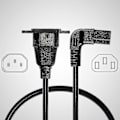 Miniatyrbillede 4 af 5: Panelmonteret C14 til 90 Graders C13 PDU Strømforlængerkabel, IEC 320 C14 Han til Øvre Hjørne C13 Hun 3-polet Strømkabel til Skærme, Computere osv.