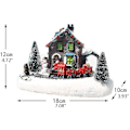 Miniatyrbilde 2 av 5: Fong Fargede LED Julelys, Liten Toglandsbyhus Lysende Landskap, Snøharpiksfigurer, Skrivebordsdekorasjon, LED Julelandsbylys
