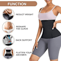 Miniatyrbillede 4 af 5: Talje-træner til kvinder Snatch Bandage Tummy Sweat Wrap Plus Size Træning Talje Trimmer til Gym Sport