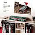 Miniatyrbild 3 av 5: Förvaringsväska för julklappspapper med innerfickor - Rymmer 18-24 rullar, organiserar presentpapper