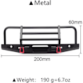 Pikkukuva 2 / 5: RC-puskuri metallinen etupuskuri koukulla, sopii 1:10 RC-rata-autoon Traxxas TRX4 Defender Axial SCX10 SCX10 II 90046 90047 perävaunuun (musta)
