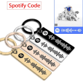 Miniatyrbilde 4 av 5: Nøkkelring i rustfritt stål for par, musikkgave, Spotify-kode nøkkelring