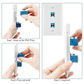 Miniatyrbillede 4 af 5: 4 stk. 2-ports Ethernet vægplade, RJ45 Cat6 hun til hun stik