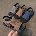 Miniatyrbild 3 av 4: Trendiga coola kamouflagemönstrade sandaler med öppen tå för pojkar, andningsbara lätta halkfria sandaler för semesterstrand, vår och sommar black 23
