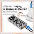 Miniatyrbild 2 av 4: 10-i-1 USB C Hub Adapter, USB C Dockingstation för bärbar dator för dubbla skärmar, USB3.0 2.0-portar, 100W PD-laddning, RJ45, Ljud