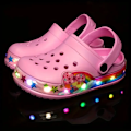 Miniatyrbillede 1 af 3: Pige Trendy LED Lysende Klogs, Behagelige Anti-Skrid Sikre Afslappet Åndbare Tøfler Til Udendørsaktiviteter Pink Color 30