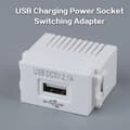 USB Strömmodul 220V 5V Transformator Switch Adapter Vit