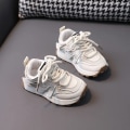 Miniatyrbilde 4 av 4: Uformelle lave sneakers med lisser for jenter, komfortable og sklisikre sko for gange og løping Beige 30