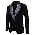 Miniatyrbillede 2 af 5: Mænds Fløjl Blazer Slim Fit Solid Tuxedo Jakke Business Casual Blazer-yujia RED