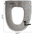 Miniatyrbild 4 av 4: 16.9x14.5 tum Toalett Soft Tjockare Pad (grå) Grå 17 tum*14.7 tum