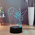 Miniatyrbillede 2 af 5: Sød Tinker Bell 3D Natlampe Til Børn/Drenges Fødselsdag